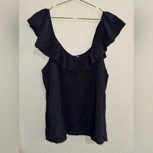 Old Navy Black Ruffle Tank Top